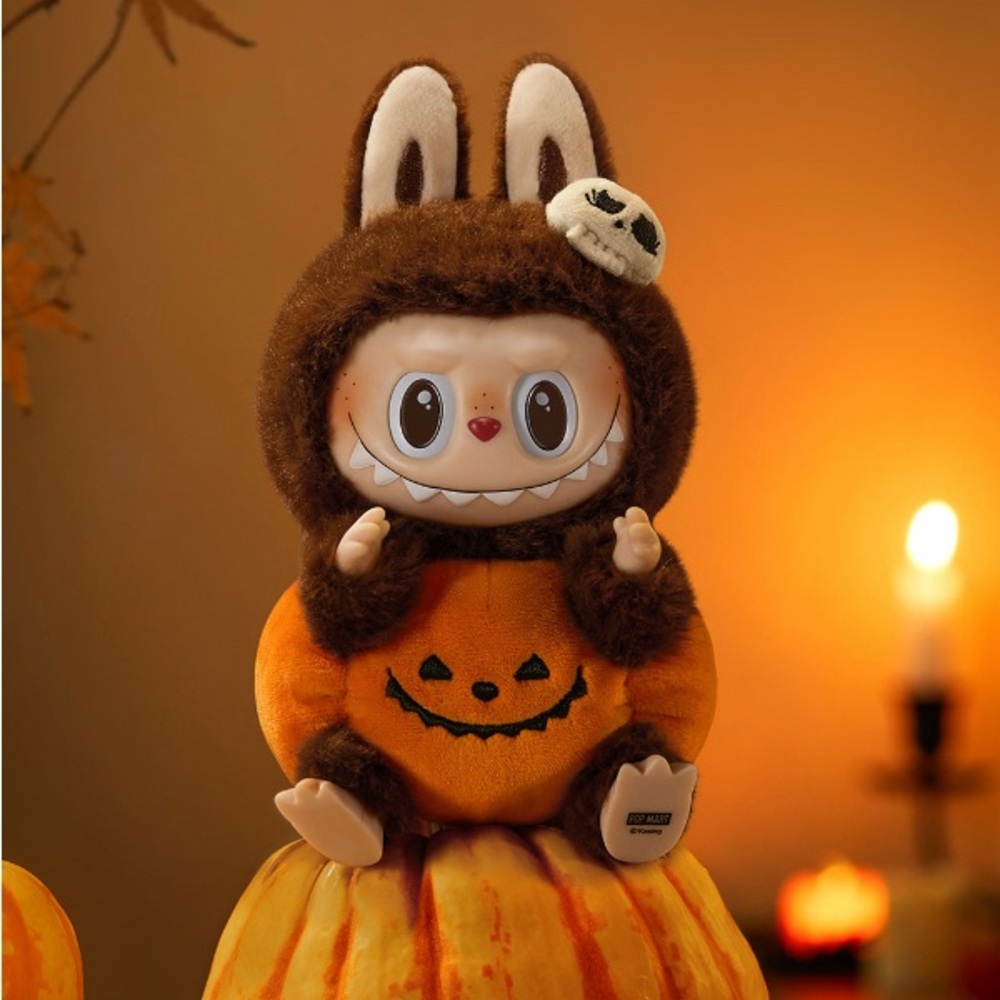 Authentic Pop Mart Labubu Halloween Pumpkin Vinyl Plush Pendant